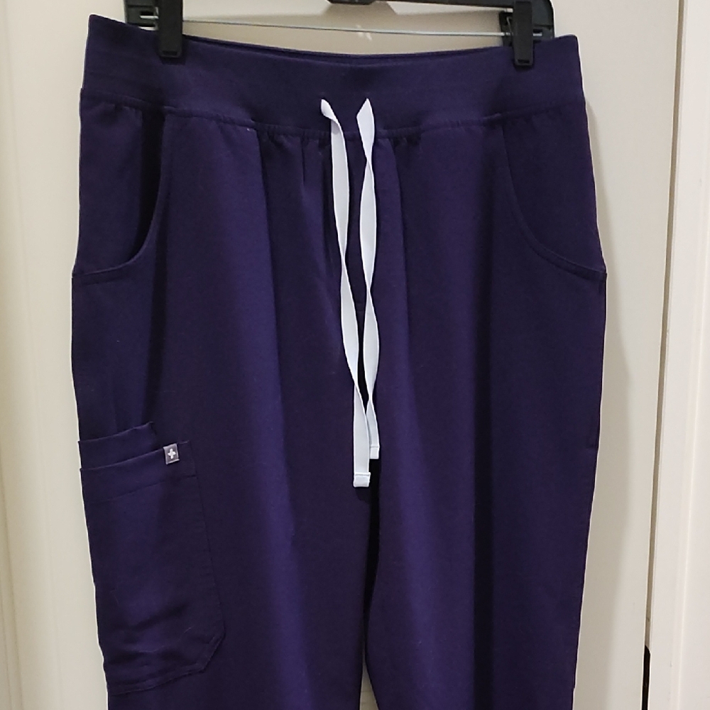 Purple FIGS Scrub Pants with Drawstring